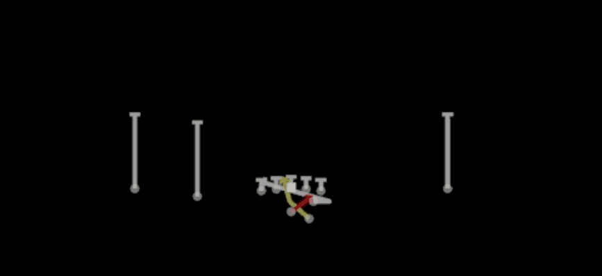 Play diagram for Read Option from Shotgun Slot Left in Madden 27