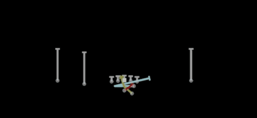 Play diagram for Y Lead Read Opt Rt from Shotgun Slot Left in Madden 27