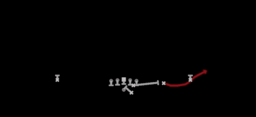 Play diagram for PA Bubble from Shotgun Slot Right in Madden 27