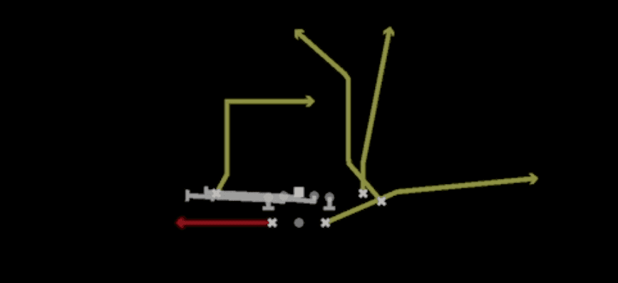 Play diagram for HB Slip Screen from Shotgun Split Close in Madden 27