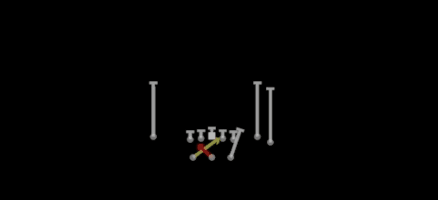 Play diagram for Read Option from Shotgun Split Close in Madden 27