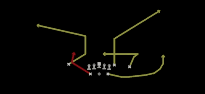 Play diagram for HB Option from Shotgun Split Close Pro in Madden 27