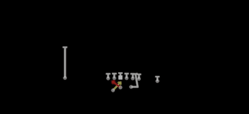 Play diagram for Read Option from Shotgun Split Pro Offset Wk in Madden 27