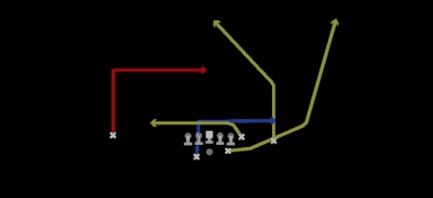 Play diagram for X Dig from Shotgun Split Pro Offset Wk in Madden 27