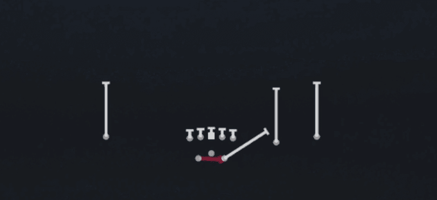 Play diagram for HB Sweep from Shotgun Split Slot Offset in Madden 27