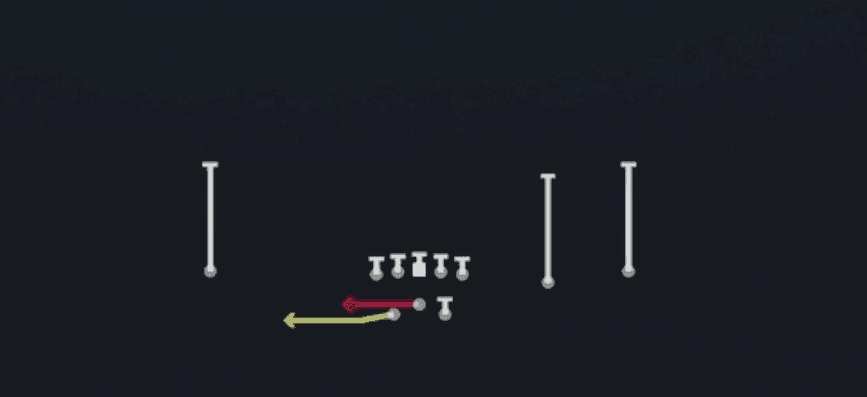 Play diagram for Speed Option from Shotgun Split Slot Offset in Madden 27