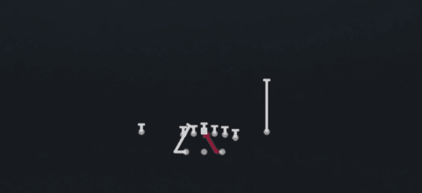 Play diagram for HB Inside from Shotgun Split Y Off in Madden 27