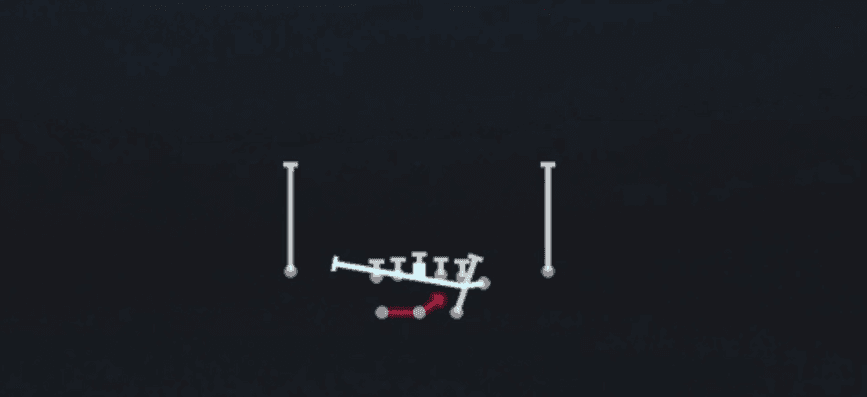 Play diagram for Mtn Split Lead Zone from Shotgun Split Y Off in Madden 27
