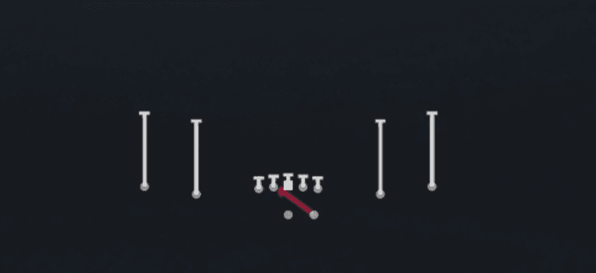 Play diagram for Inside Zone from Shotgun Spread in Madden 27