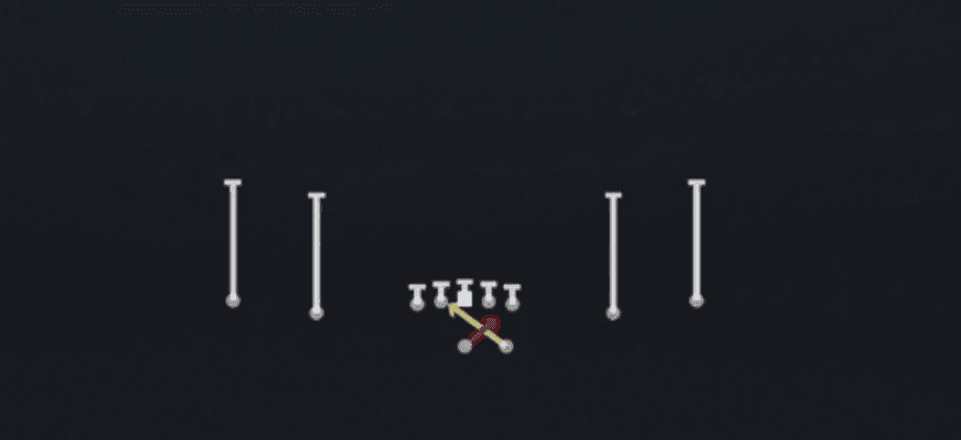 Play diagram for Read Option from Shotgun Spread in Madden 27
