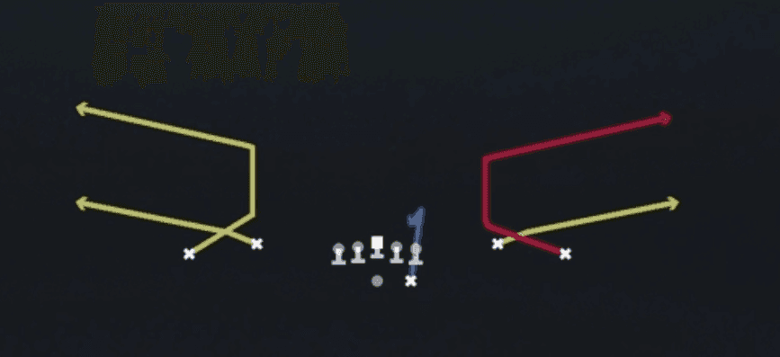 Play diagram for Corner Strike from Shotgun Spread Dbl Flex in Madden 27