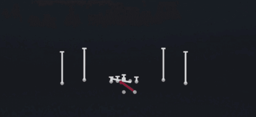 Play diagram for HB Quick Base from Shotgun Spread Dbl Flex in Madden 27