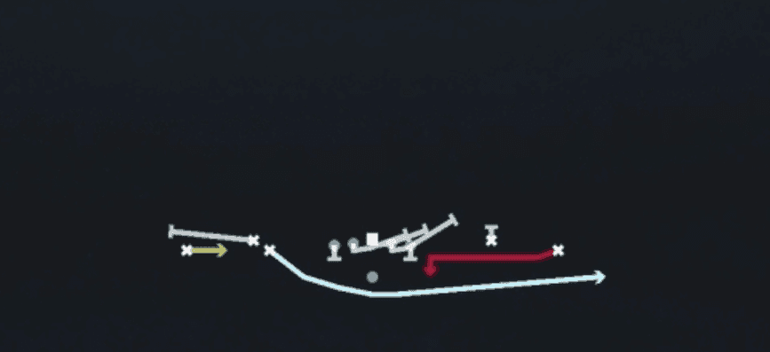 Play diagram for Empty Mtn WR Mid Screen from Shotgun Spread Dbl Flex Wk in Madden 27