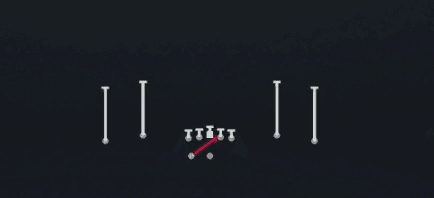 Play diagram for Inside Zone from Shotgun Spread Dbl Flex Wk in Madden 27
