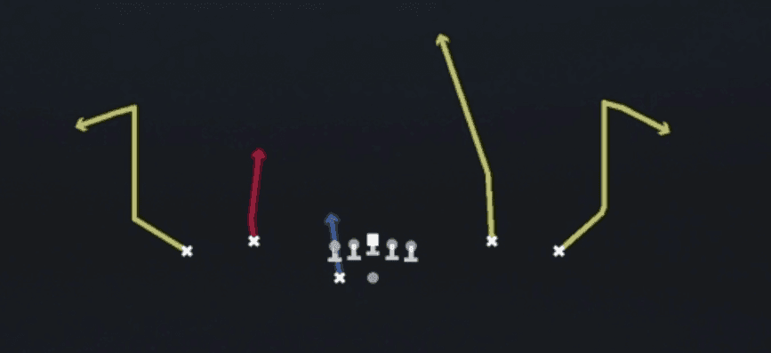 Play diagram for Vert Comebacks from Shotgun Spread Dbl Flex Wk in Madden 27