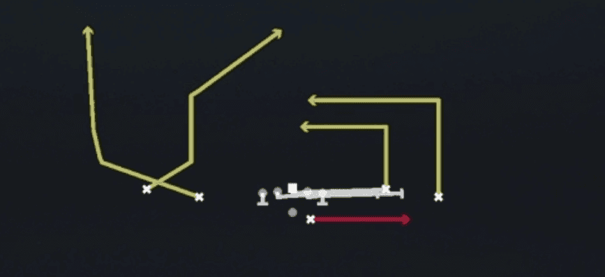 Play diagram for HB Slip Screen from Shotgun Spread Flex in Madden 27