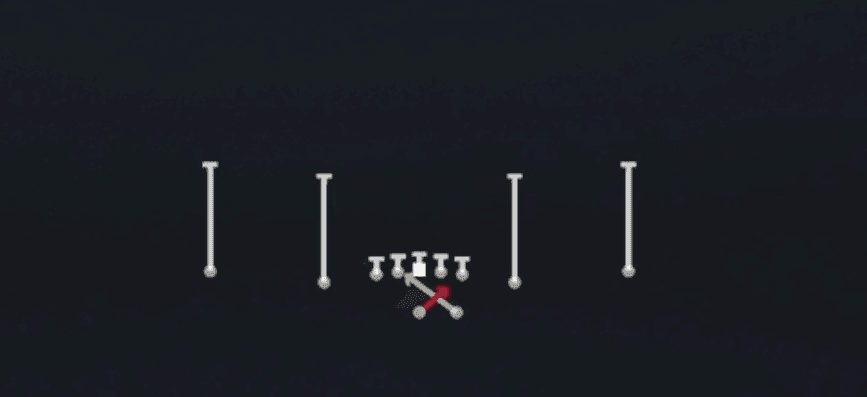 Play diagram for Read Option from Shotgun Spread Slots Close in Madden 27