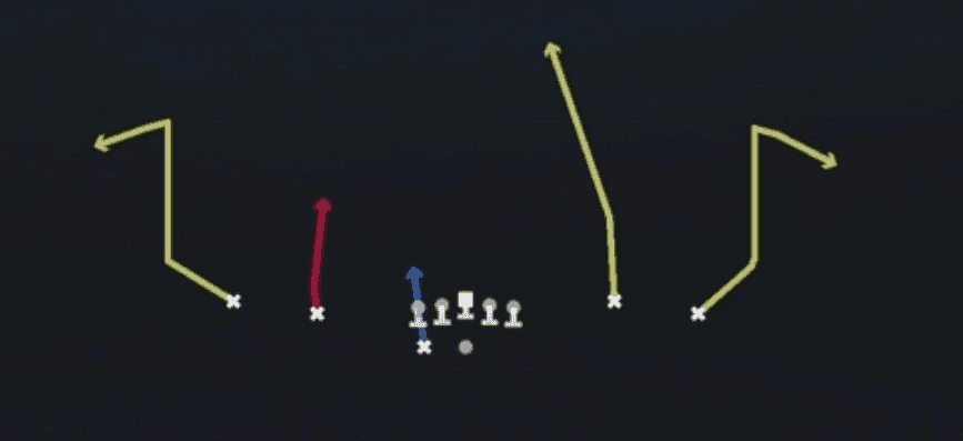 Play diagram for Vert Comebacks from Shotgun Spread Y-Flex Wk in Madden 27