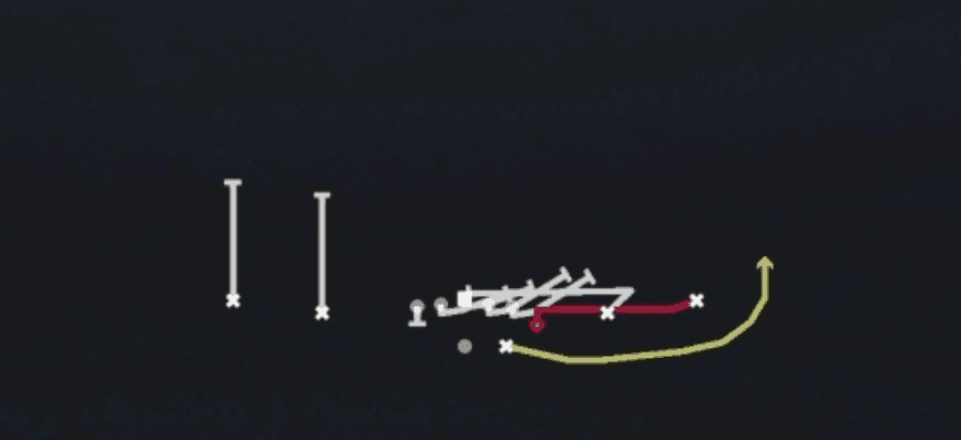 Play diagram for WR Mid Screen from Shotgun Spread Y-Slot in Madden 27
