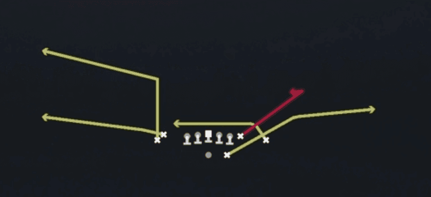 Play diagram for Curl from Shotgun Tight Doubles in Madden 27