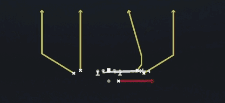 Play diagram for HB Slip Screen from Shotgun Tight Open in Madden 27