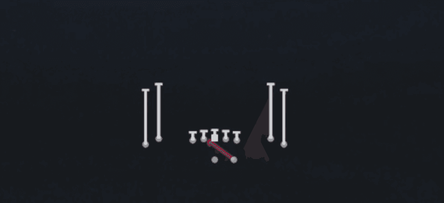 Play diagram for Inside Zone from Shotgun Tight Open in Madden 27