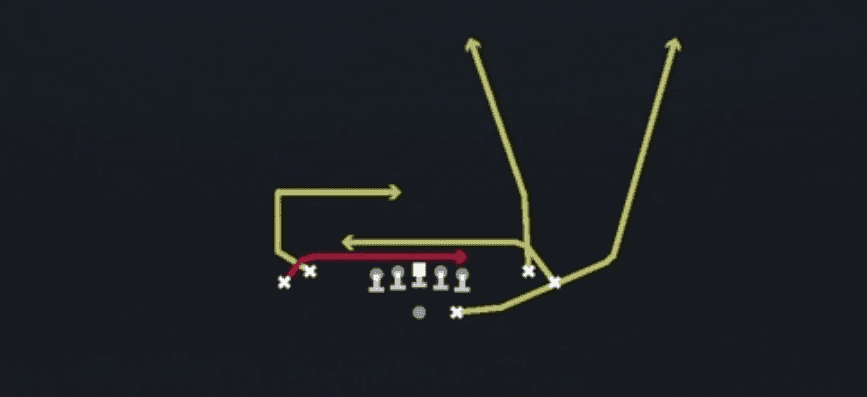 Play diagram for Mesh Clearout from Shotgun Tight Open in Madden 27