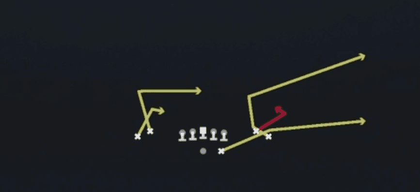Play diagram for Y-Spot Salem from Shotgun Tight Open in Madden 27