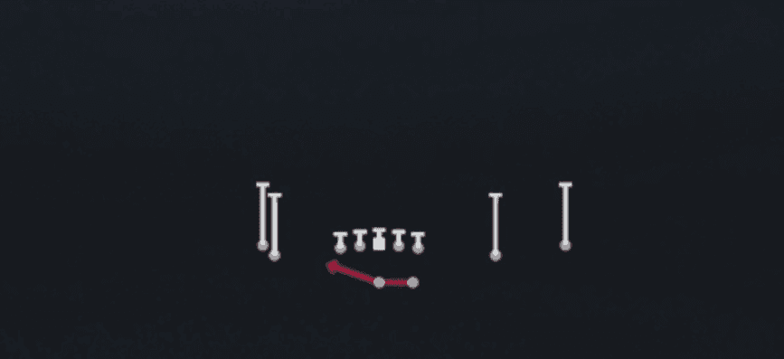 Play diagram for HB Sweep from Shotgun Tight Slot Flip in Madden 27