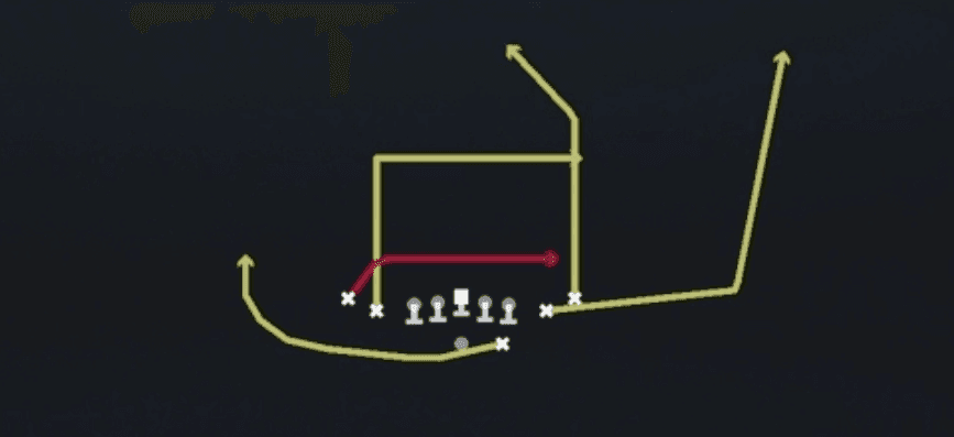 Play diagram for Drive Switch from Shotgun Tight Slots in Madden 27