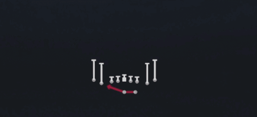 Play diagram for HB Sweep from Shotgun Tight Slots in Madden 27