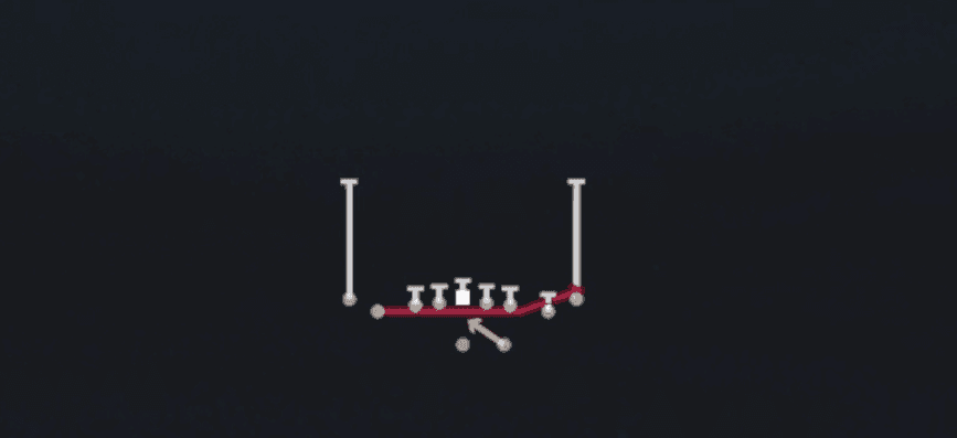 Play diagram for Jet Pass Fk Zone from Shotgun Tight Slots in Madden 27