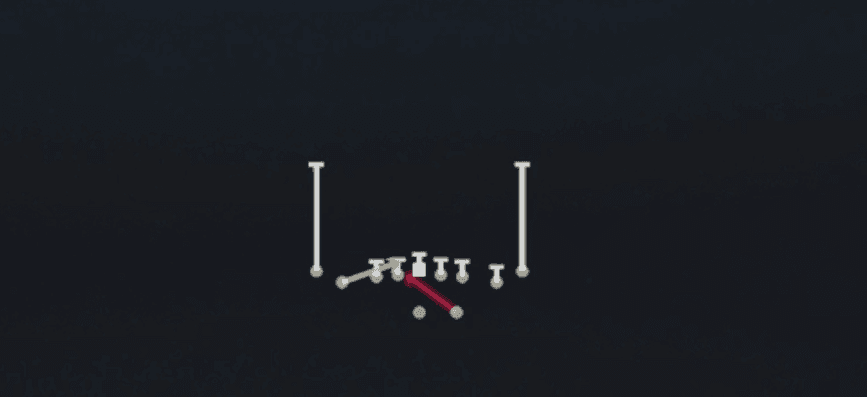 Play diagram for Zone Fake Jet from Shotgun Tight Slots in Madden 27