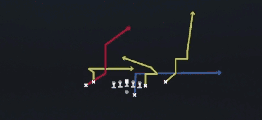Play diagram for Doubles Shot from Shotgun Tight Y Off in Madden 27