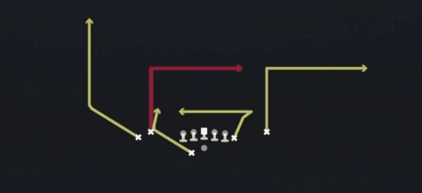 Play diagram for Dig HB Option from Shotgun Tight Y Off Wk in Madden 27