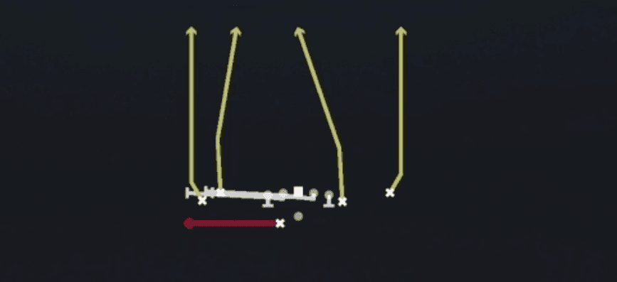 Play diagram for HB Slip Screen from Shotgun Tight Y Off Wk in Madden 27
