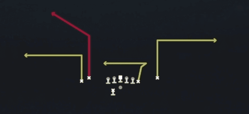 Play diagram for Smash Y Pivot from Shotgun Tight Y Off Wk in Madden 27