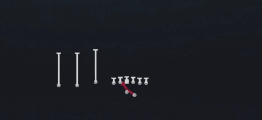 Play diagram for Inside Zone from Shotgun Trey Offset in Madden 27