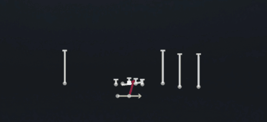 Play diagram for Power Read from Shotgun Trey Open in Madden 27