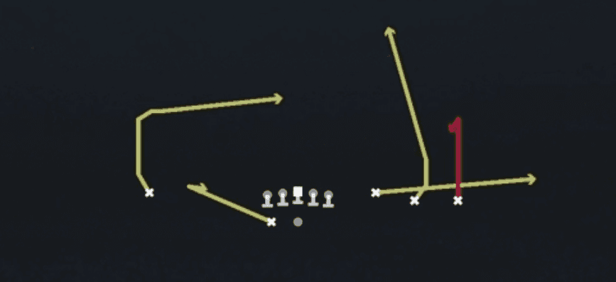 Play diagram for Read Dig from Shotgun Trey Open in Madden 27