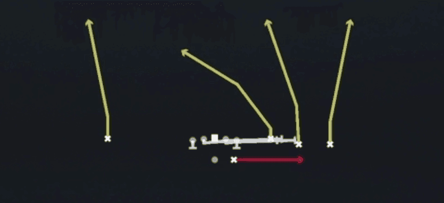 Play diagram for HB Slip Screen from Shotgun Trey Open HB Str in Madden 27