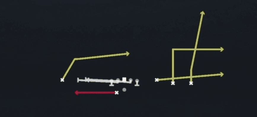 Play diagram for HB Slip Screen from Shotgun Trey Open Offset in Madden 27