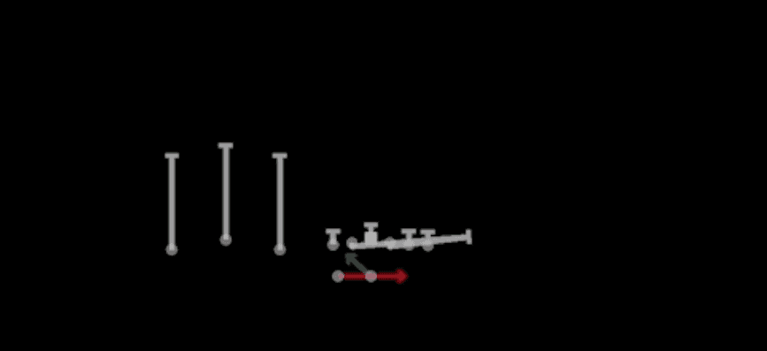Play diagram for Buck Sweep Read Opt from Shotgun Trio HB Wk in Madden 27