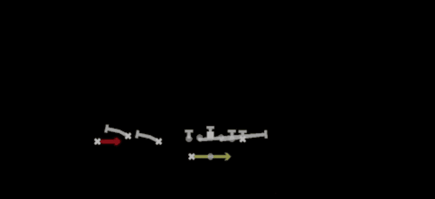 Play diagram for RPO Alert Buck from Shotgun Trio HB Wk in Madden 27