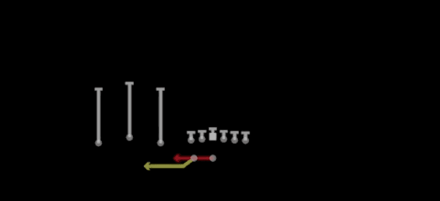 Play diagram for Speed Option from Shotgun Trio HB Wk in Madden 27
