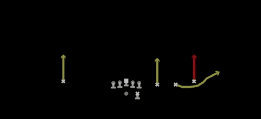 Play diagram for 60 Slide from Shotgun Trips in Madden 27
