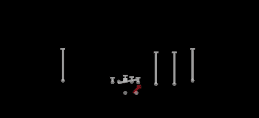 Play diagram for HB Counter from Shotgun Trips in Madden 27