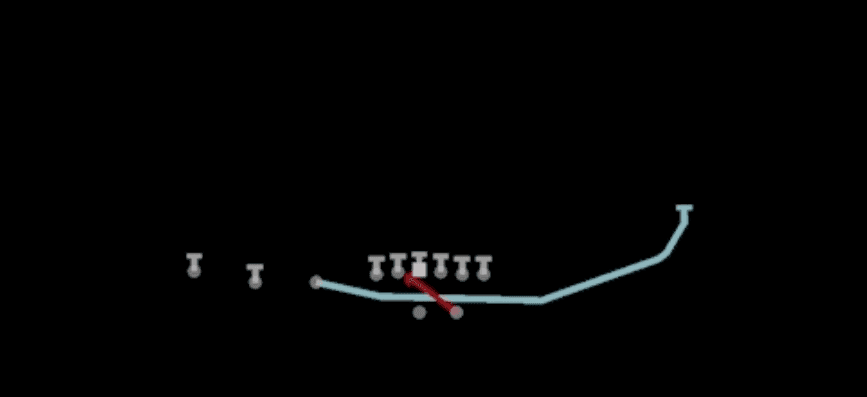 Play diagram for Cheat Inside Zone from Shotgun Trips TE in Madden 27