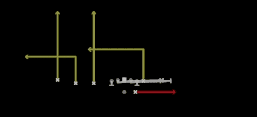Play diagram for HB Slip Screen from Shotgun Trips TE in Madden 27