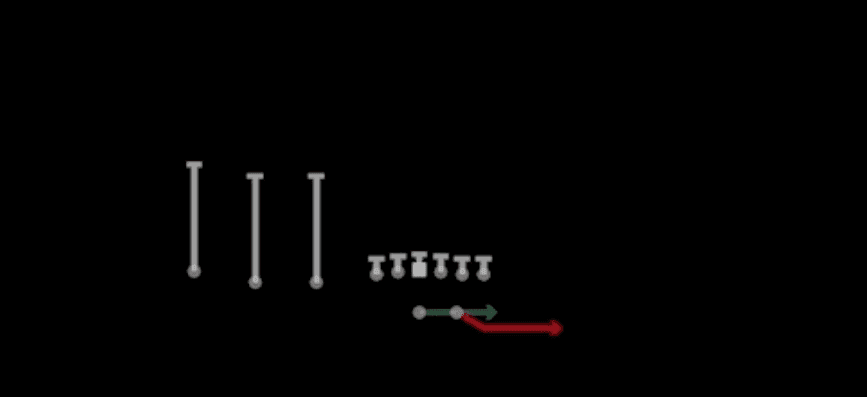 Play diagram for Speed Option from Shotgun Trips TE in Madden 27